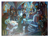 Thúry György lovaggá ütése (Szelestey László 1939-1991 festménye)
