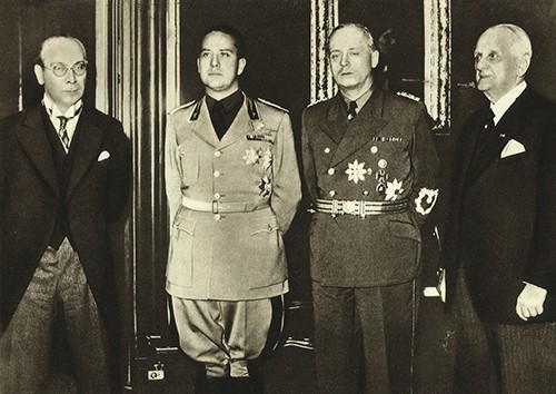 František Chvalkovský, Galeazzo Ciano, Joachim von Ribbentrop, Kánya Kálmán