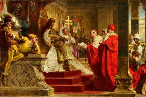 I. Mátyás, a Magyar Szent Koronával való megkoronázása